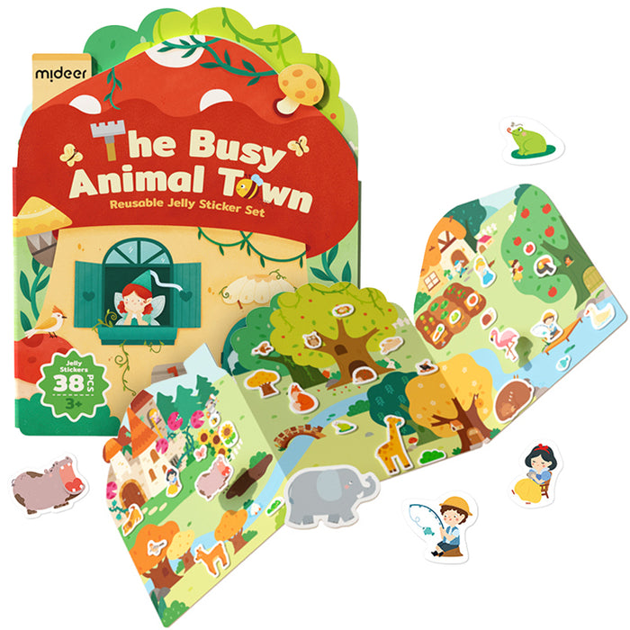 Reusable Jelly Sticker: The Busy Animal Town