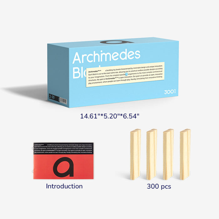 Archimedes Blocks - Natural Wood Colour 300 PCS