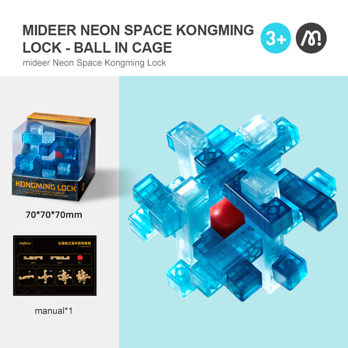 Neon Space Kongming Lock: Ball In Cage [ Intermediate Level ]