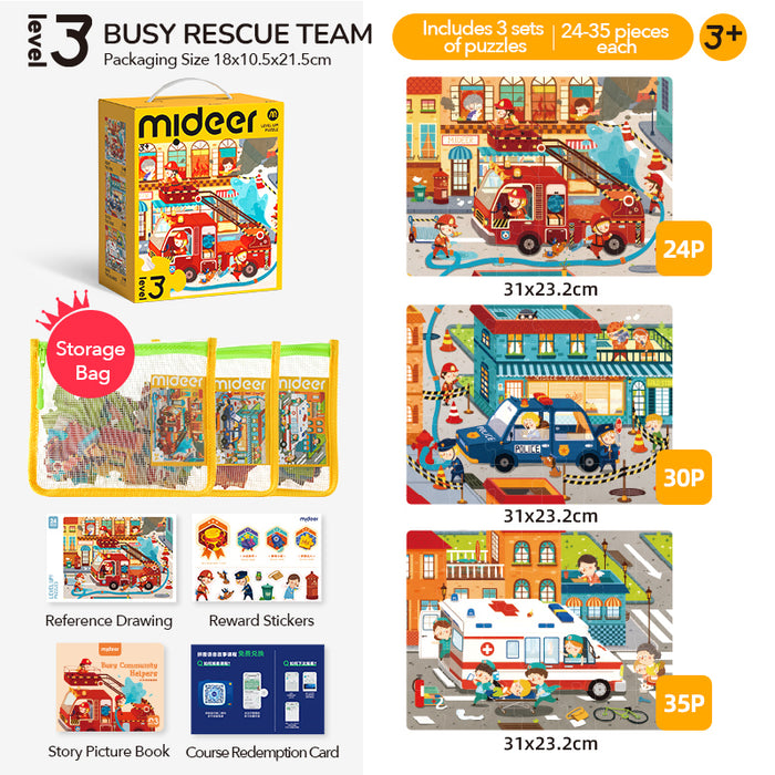 Level Up! Puzzles Level 3 - Busy Busy Rescue Team [ 24P - 35P ]