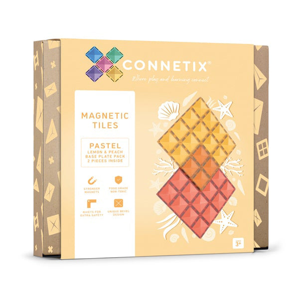 Connetix Pastel Lemon & Peach Base Plate 2 pc