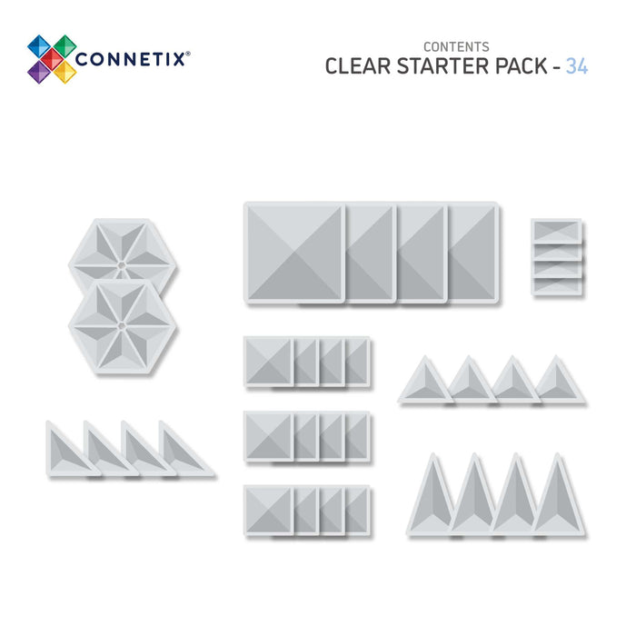 Connetix Clear Starter Pack 34 pc