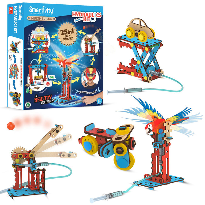 Smartivity Multi-Builds Hydraulics Kit [ 25 in 1 ] DIY STEM Construction Toy